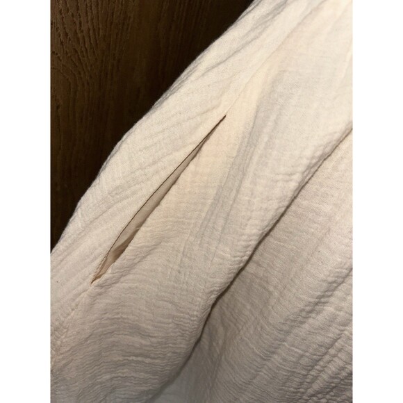 Scarlet Darkness NWT W’s S Seersucker Cotton Apricot Off Shoulder Pocket Dress - Picture 6 of 10